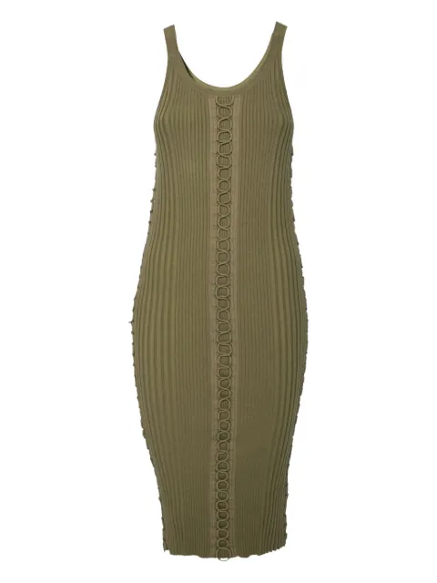 Pre-Owned Alexander Wang ribbed midi dress Green 627519