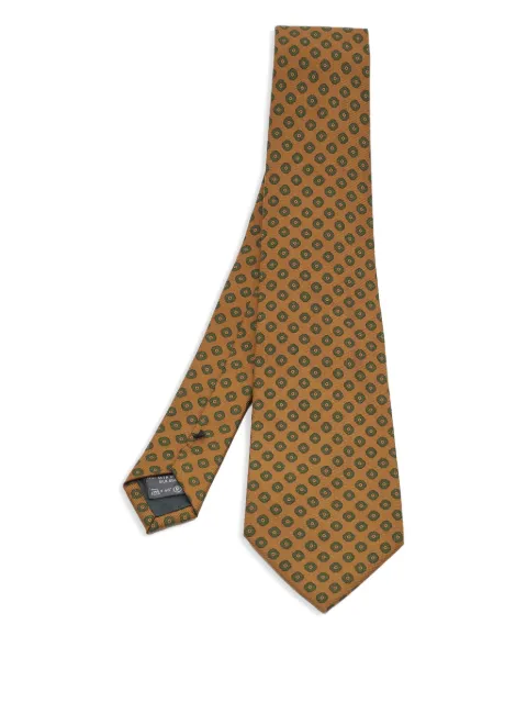 Ermenegildo Zegna Vintage patterned silk tie Brown 978866