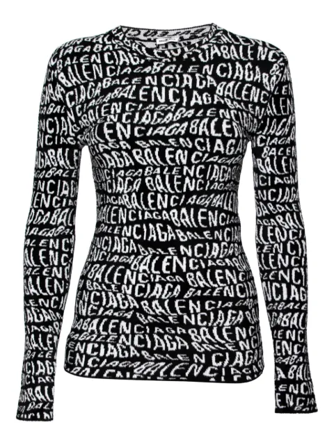 Balenciaga Pre-Owned logo-print top Black 631247