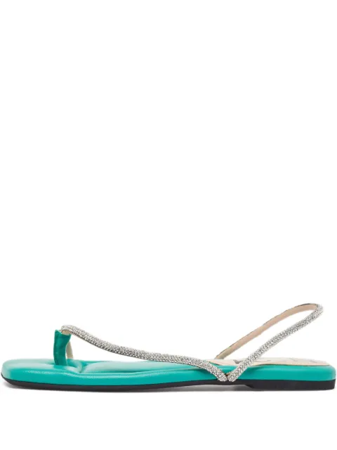 Nº21 pre-owned crystal-embellished flat sandals Silver 961434
