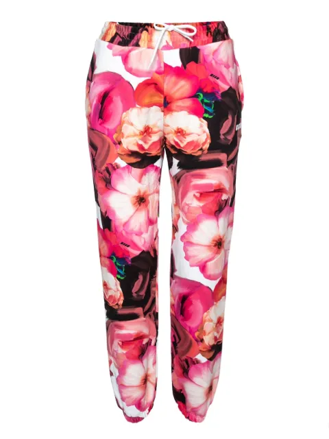 MSGM pre-owned floral-print trousers Pink 631263