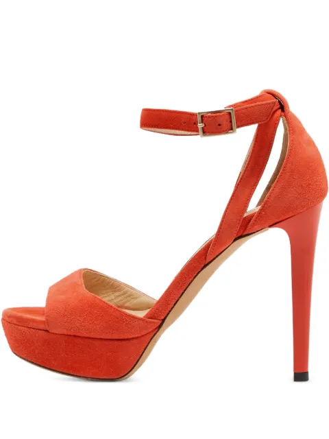 Jimmy Choo Pre-Owned 120mm suede sandals Orange 928617
