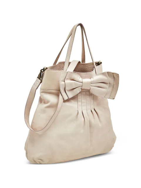 Valentino Garavani Pre-Owned bow-embellished tote bag Neutrals 563253
