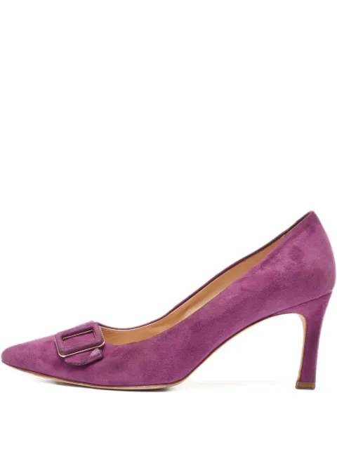 Tod's Vintage buckle-detail pointed-toe pumps Purple 932754