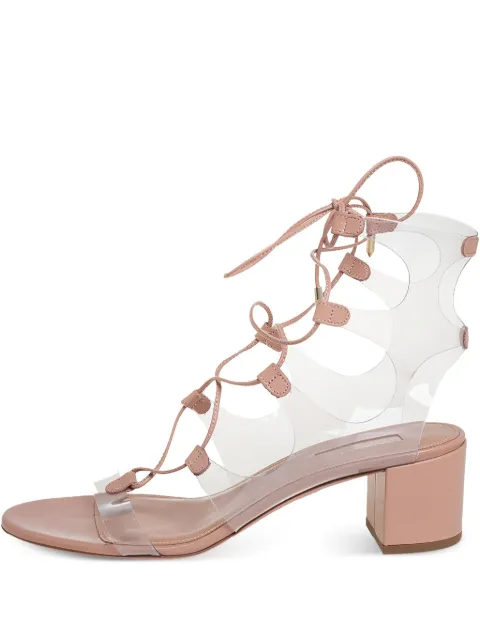 Aquazzura pre-owned 50mm Milos cut-out sandals Neutrals 420713