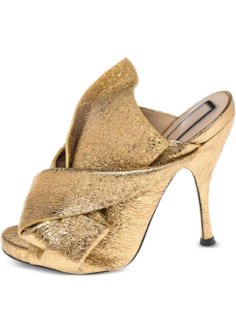 Nº21 pre-owned 110mm metallic open-toe sandals Gold 495095