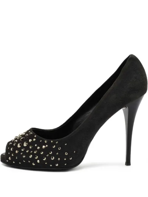 Giuseppe Zanotti Vintage 110mm studded peep-toe heels Black 721386