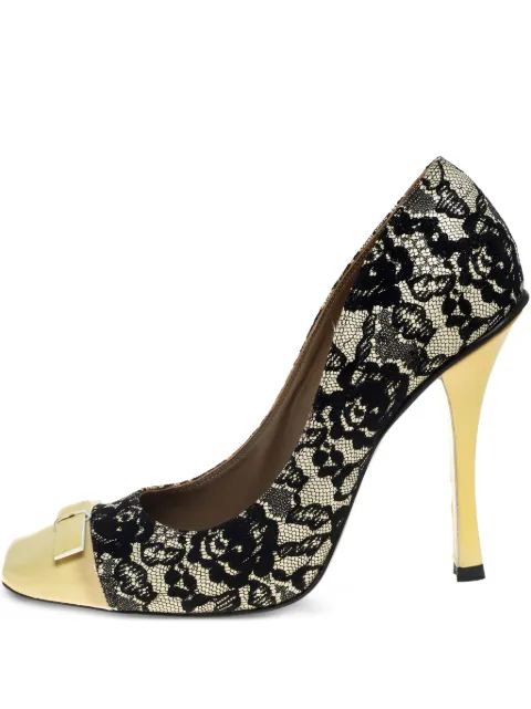 Marc Jacobs Vintage pre-owned 115mm floral-lace pumps Yellow 396564