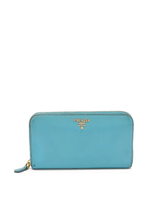 Prada Pre-Owned zip-around leather wallet Blue 816333