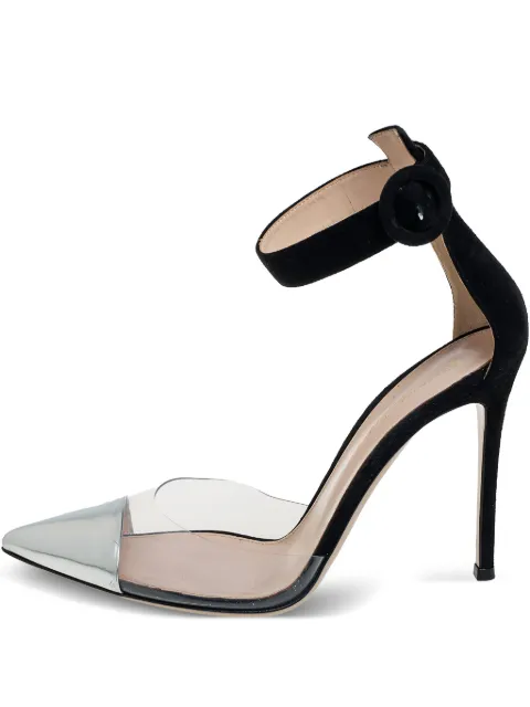 Gianvito Rossi metallic cap-toe heeled sandals Black 428745