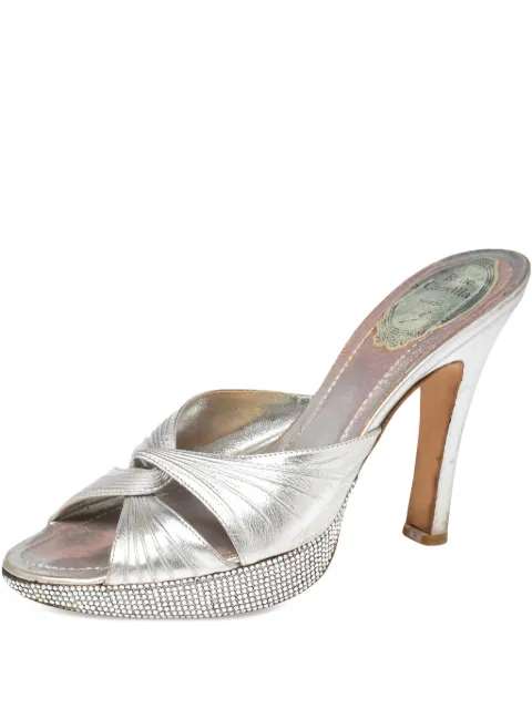 René Caovilla pre-owned 110mm leather sandals Silver 495317