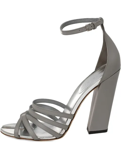 Burberry Pre-Owned 115mm strappy sandals Grey 471310