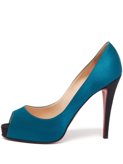 Christian Louboutin Pre-Owned 125mm satin sandals Blue 647354