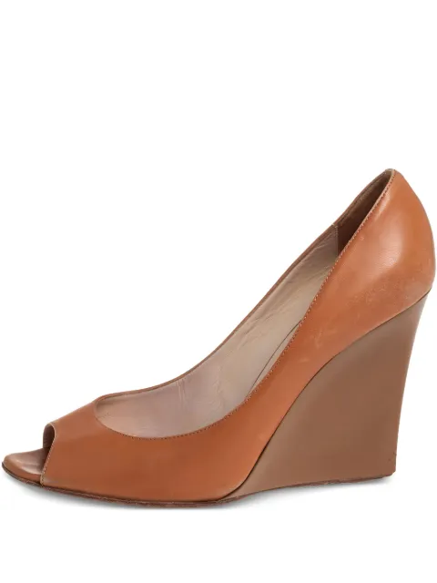 Jimmy Choo Pre-Owned 100mm wedge pumps Brown 449474