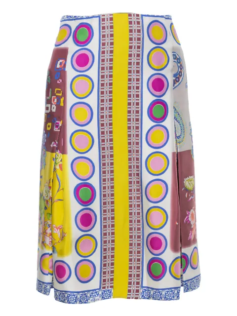 Etro Pre-Owned graphic-print silk skirt Yellow 366616