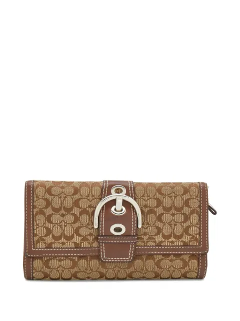 Coach Vintage pre-owned buckled canvas wallet Brown 717597
