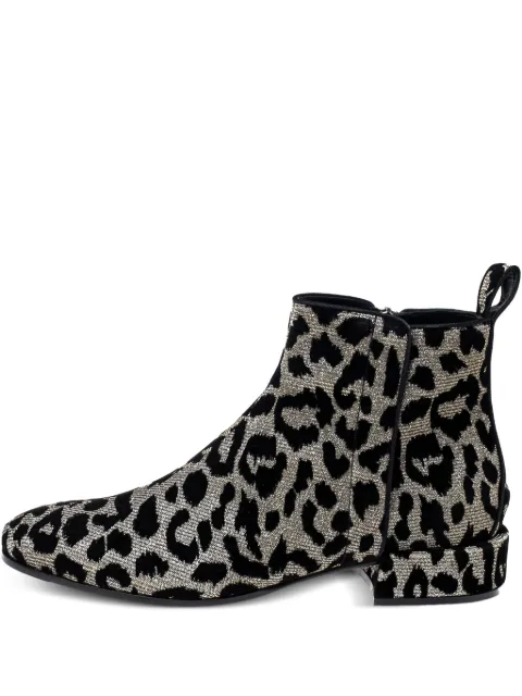 Dolce & Gabbana Pre-Owned leopard-print velvet boots Black 368334
