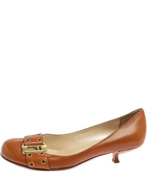 Christian Dior Pre-Owned buckled grommet pumps Brown 352509