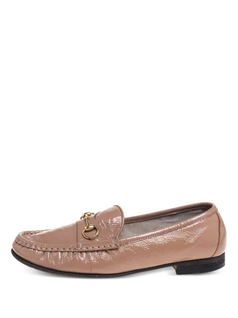 Gucci Pre-Owned Horsebit leather loafers Neutrals 386730