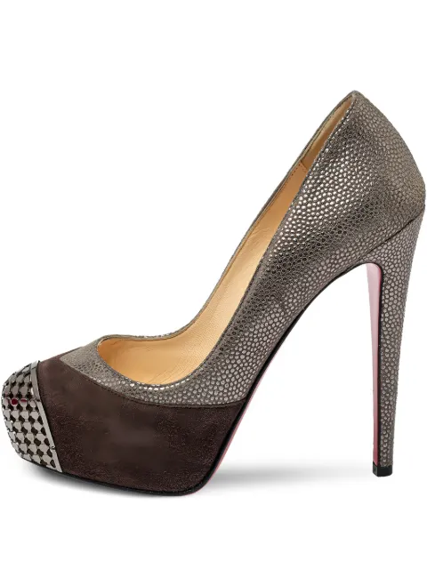 Christian Louboutin Pre-Owned 13mm panelled platform pumps Brown 390522