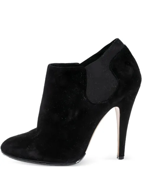 Casadei Vintage 115mm elastic-panel suede boots Black 368644