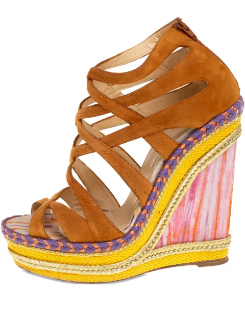 Christian Louboutin Pre-Owned 100mm leather heeled sandals Brown 440734