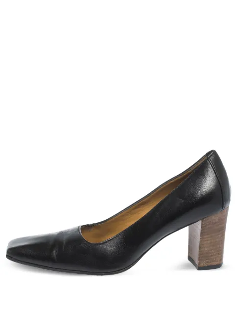 Gucci Pre-Owned 70mm square-toe block-heel pumps Black 296317