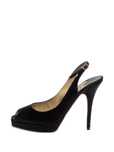 Jimmy Choo Pre-Owned 120mm slingback peep-toe platform sandals Black 391199