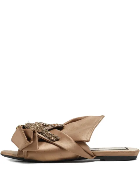 Nº21 Raso knotted-embellished sandals Brown 1103205