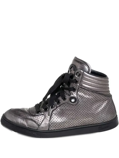 Gucci Pre-Owned perforated leather sneakers Metallic 417545