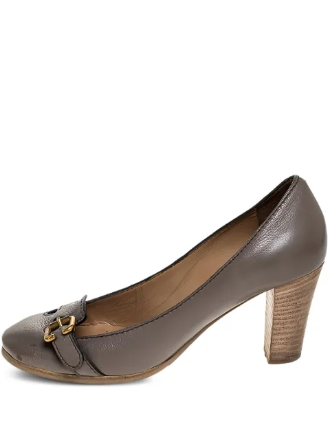 Chloé Pre-Owned 75mm buckle-detail leather pumps Grey 250890