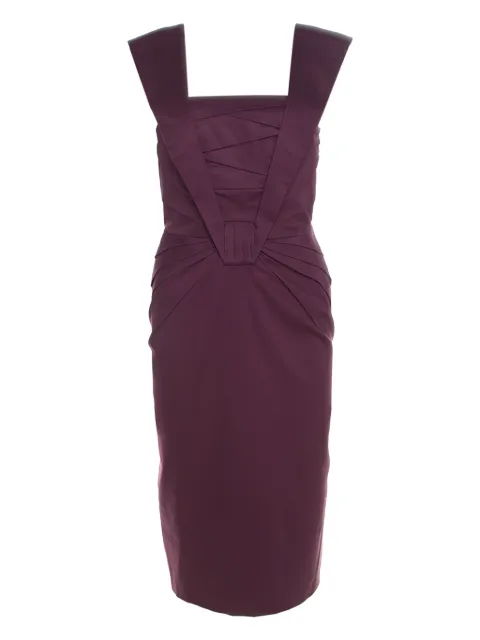 Escada Pre-Owned cotton midi dress Purple 201257
