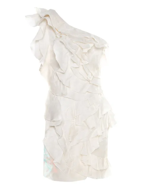 Isabel Marant Vintage ruffled one-shoulder dress White 186508