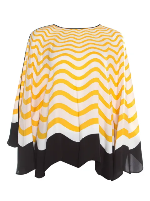 Fendi Pre-Owned Wave-pattern silk top Yellow 194172