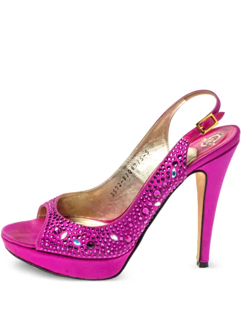 Gina pre-owned 120mm rhinestone-embellished sandals 354176