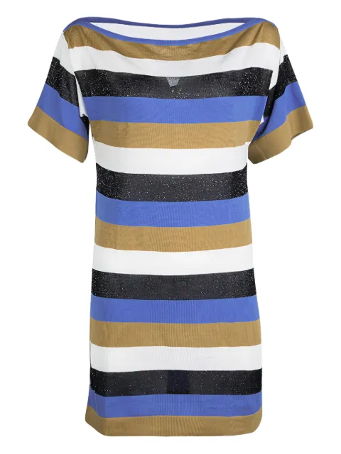 Missoni Pre-Owned striped cotton-blend t-shirt Blue 109003