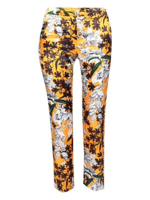 MSGM floral-print straight-leg trousers Orange 212592