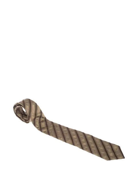 BOSS pre-owned diagonal-stripe silk tie Gold 229875