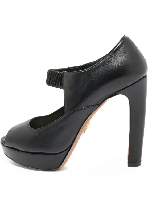 Prada Pre-Owned 120mm peep-toe pumps Black 1088893
