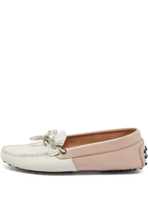 Tod's Vintage pre-owned Gommino two-tone loafers Pink 1097179
