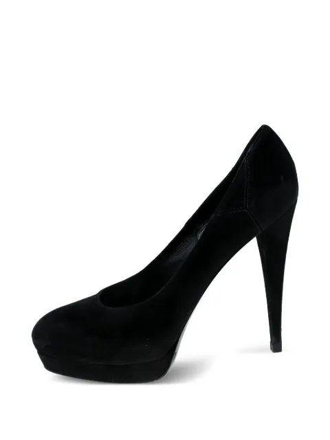 Saint Laurent Pre-Owned 135mm suede platform pumps Black 234770