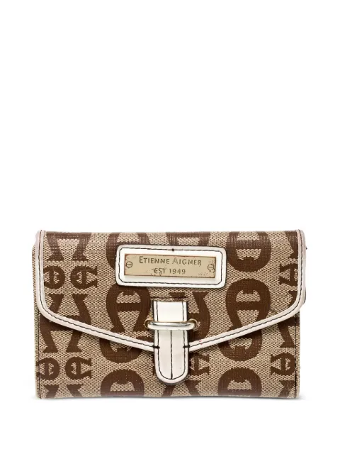 Aigner Vintage pre-owned monogram clasp wallet Neutrals 215776
