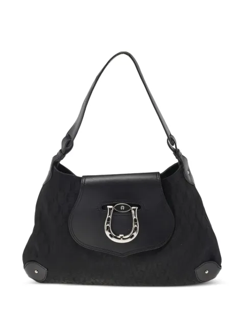 Aigner Vintage Pre-owned leather Horseshoe shoulder bag Black 519388