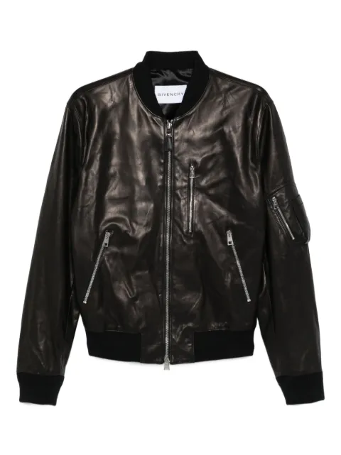 Givenchy leather zip-up bomber jacket Black BM01DB6Y3V
