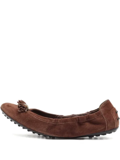 Tod's Vintage pre-owned tassel studded ballet flats Brown 1111687
