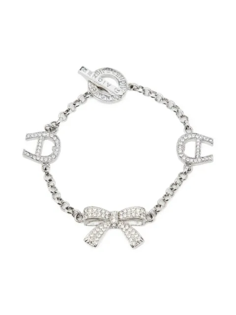 Aigner Vintage 2024 pre-owned bow crystal bracelet Silver 1073181