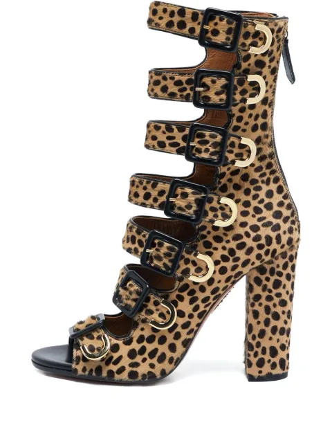 Aquazzura leopard-print heeled sandals Neutrals 1080542