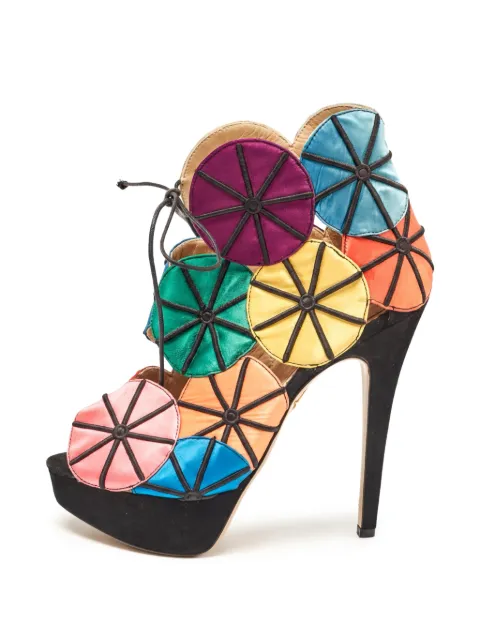 Charlotte Olympia parasol-patch platform sandals Yellow 1079197