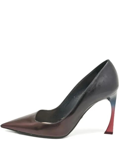 Christian Dior Pre-Owned 110mm patent leather point toe pumps Purple 1054748