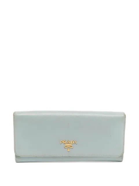 Prada Pre-Owned leather logo wallet Blue 1069472